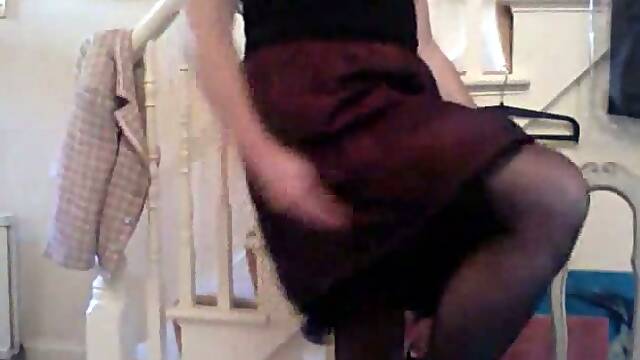 Frilly dress stockings at home