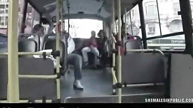 Tranny Public Sex in a Bus