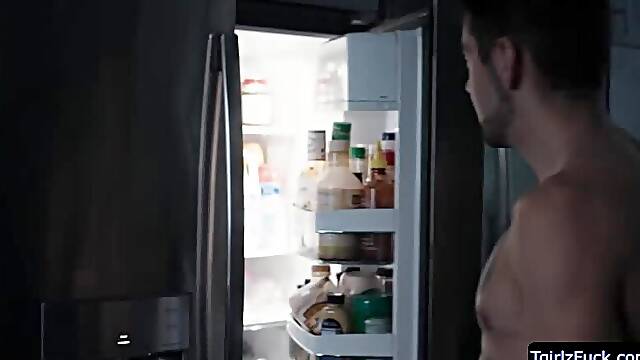 TS Ella caught by her stepbro Dante having phone sex so he joined her