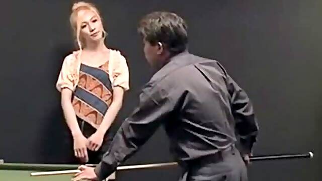 Slim blondine fucks a man picked-up at bar