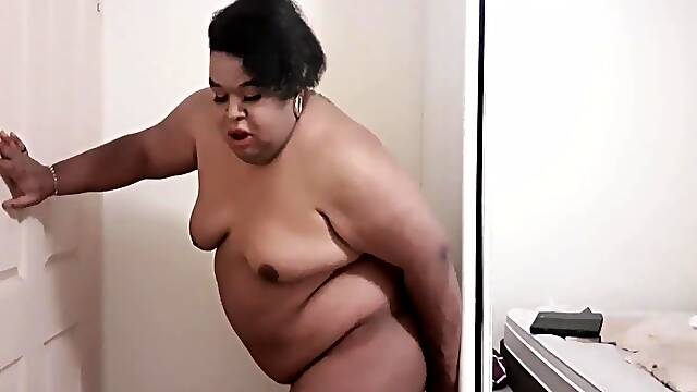 Ebony Sissy Amirah Pushing Back On Dildo And Sucks One Take