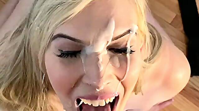 Tranny babe got double facial and anal fuck