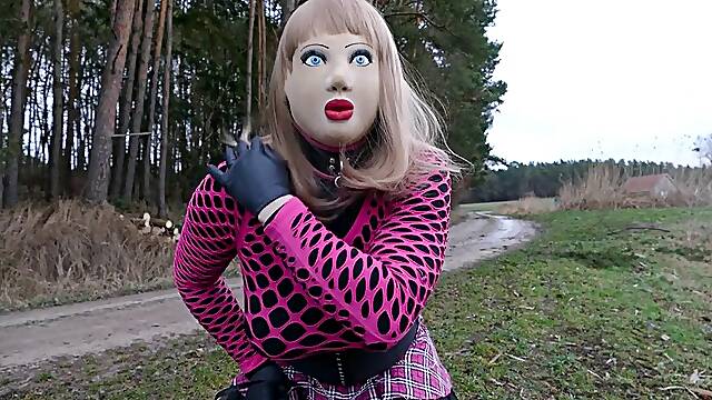 RUBBERDOLL MONIQUE - First walk as a bimbo doll