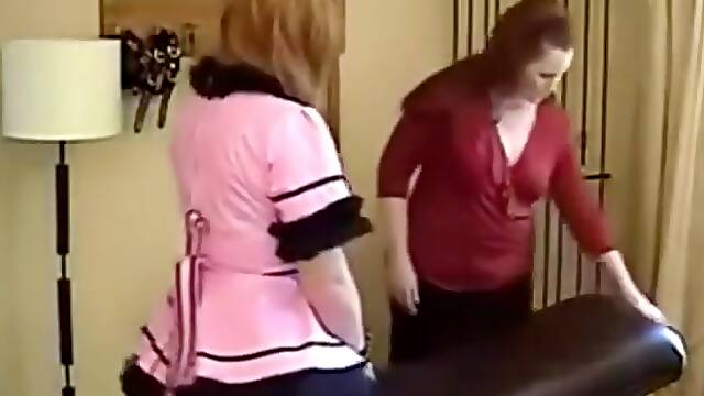 Strict Mistress trains sissy maid to take cock