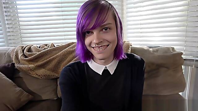 Alternative casting chick tugs on her dick