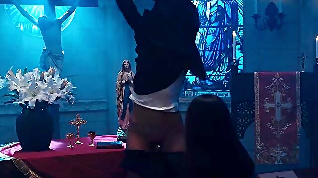 Trans Nun Fucks Girl - Shelena Creampies - Vixi Rafi