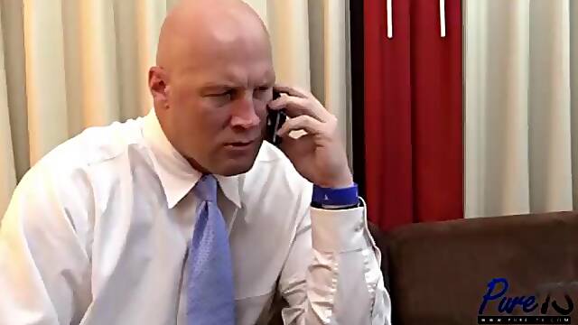 Schoolgirl Liana Ames let a hunk bareback her crossdressing ass