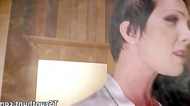 T-Girl sauna goddess pussylicks chubby ginger