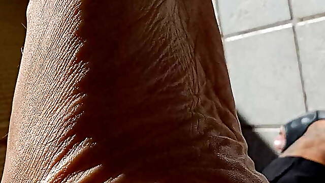 Playing with my leather open toe heels mules