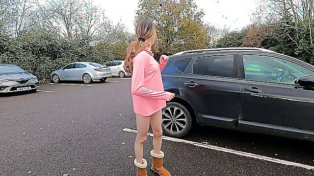 Flashing in a Busy Carpark