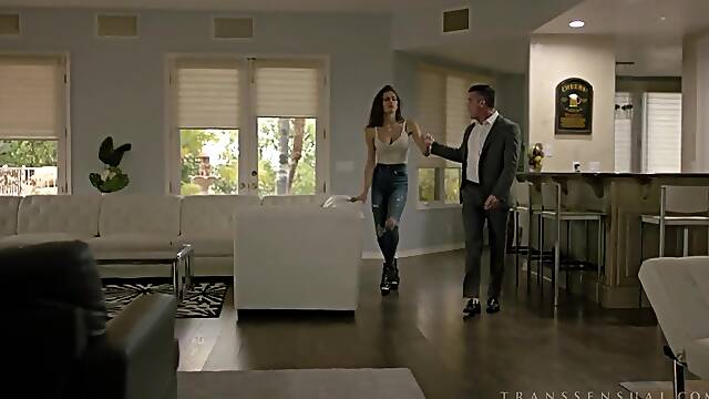 Beautiful TS fuck her Stepdad