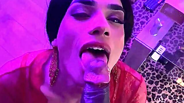 Shemale Porn Video Arab Tranny Sucks BBC And Gets Creampie
