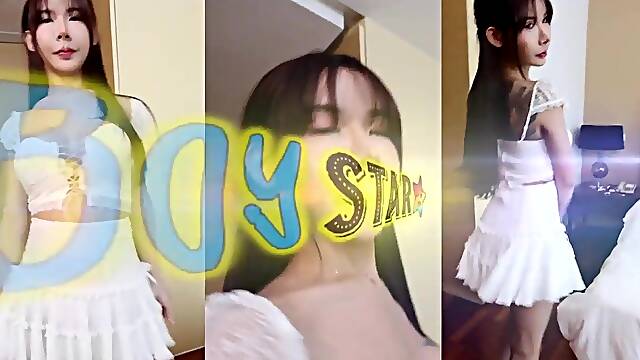 Ladyboystar - Long ass-fuck faps and facial cumshot with a glorious Thia t-girl