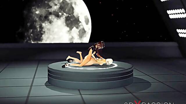 Super Sexy 3d dickgirl bangs a Horny Blonde in the space station