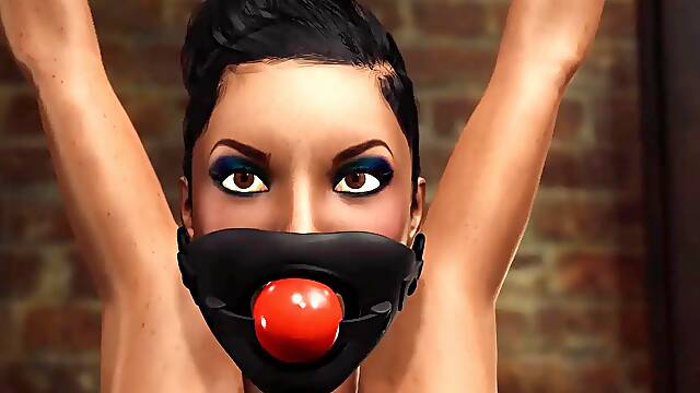 Im your step mom! Ball gagged girl in restraints gets fucked hard in the basement