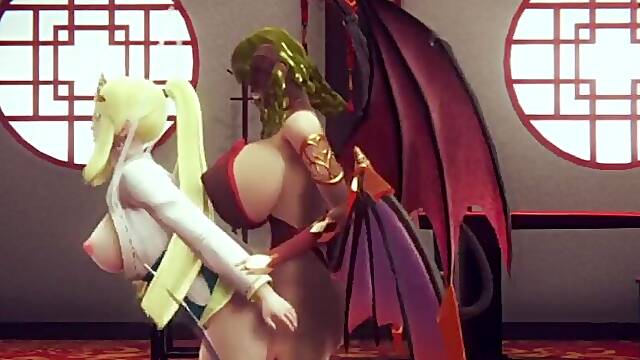 Futa devil ravages goddes