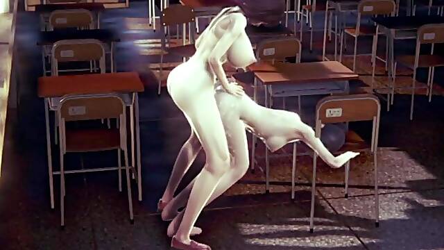 Futa saki bangs her educator