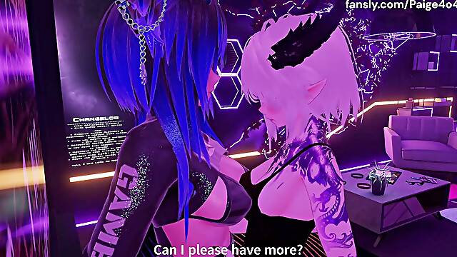 Bored succubus invites her futa acquaintance on a rainy day