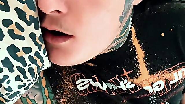 Self have fun see me polish my phat trans pleasure button on my massager and jizm