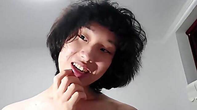 This ultra-cute make-up-free-for-all Japanese transgender princess with acne enjoys anything smelling, such as arsehole, soles, socks and pee!