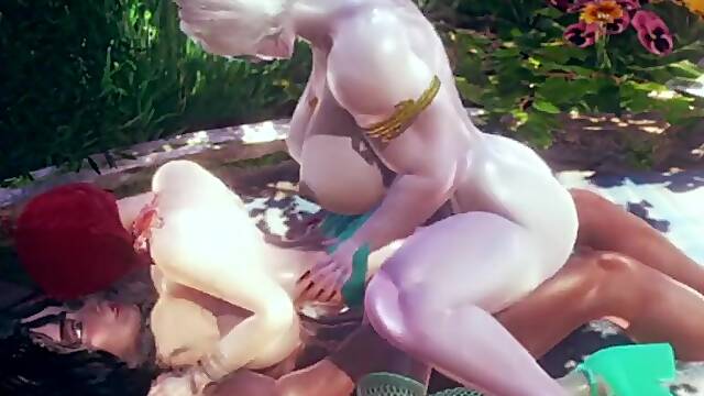 Ariel plumbed by futa Ursula and Gothel