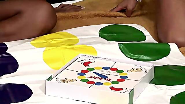 Four TS girlfriends play game of twister and get all naked