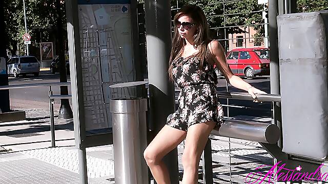 Leggy Shemale in Candid Action