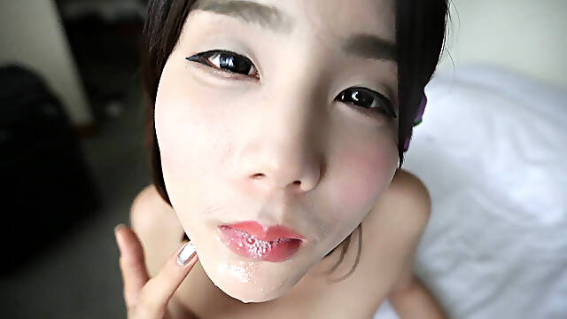 Innocent looking 18yo Chinese ladyboy gets her butt slammed