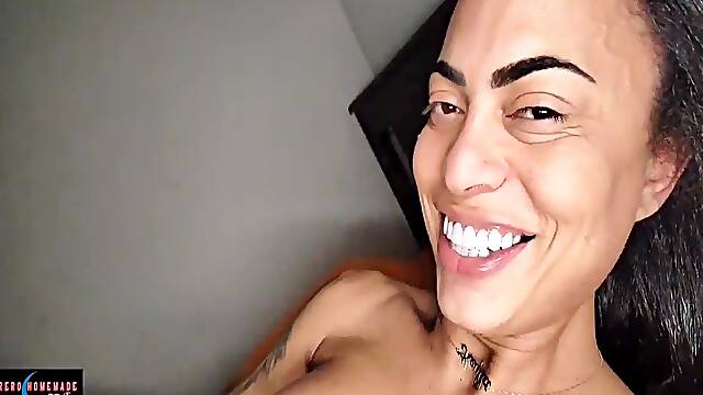 Double gift Bruta ly fucked by a trans and husband toge