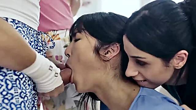 Real-Life Futanari Patients Penny Park and Zazie Skymm fucks Dr. Emiri Momota and Talia Mint