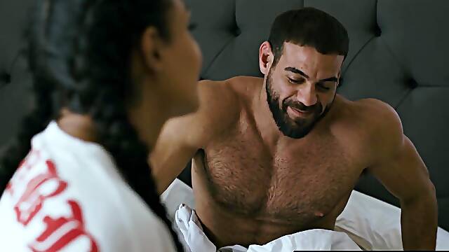 Stepdad Ricky Larkin devours Eva Maxims big tits & tight pussy for breakfast