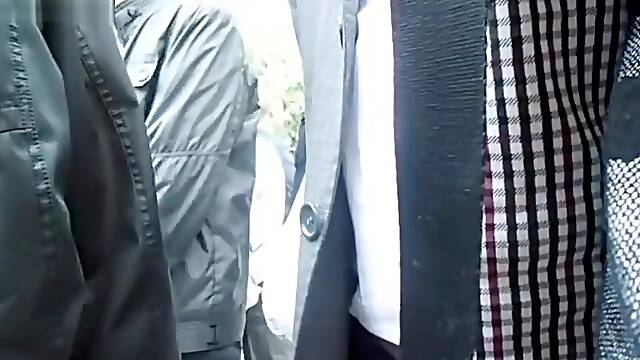 Jerking off old chinese man in public and no one notice..