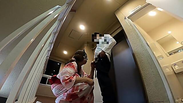 Japanese Crossdresser Ayumi Blowjob Analsex Creampie Yukata 018