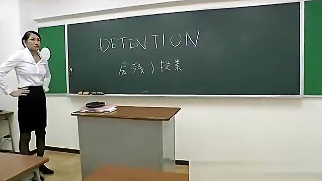 Student slammed By This cute tranny Teacher In Detention