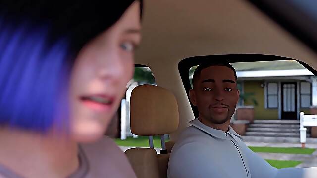 Sexy White Trans Girl Gets Fucked Good By Her Stepfather With Car Toon