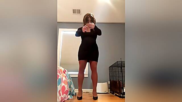 Sorayas Sexy Black Dress (trans, Crossdress, Female Mask, Mask, Transformation, Feminization