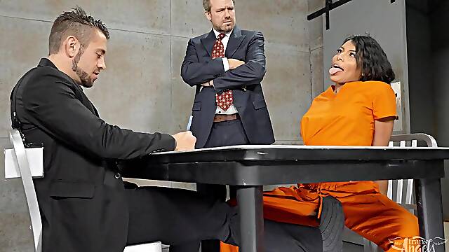 Locked Up And Horned Up Part 3 - Lola Morena ass fucked by detective officer in interrogation room