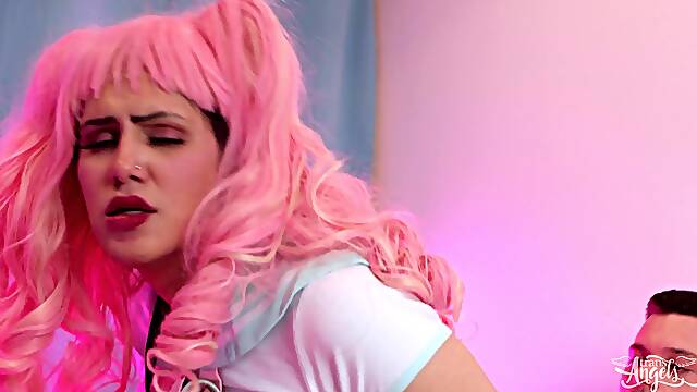 Kinky Pink Haired Shemale rides her Lover - Sign My Cosplayer Ass - Nate Rose