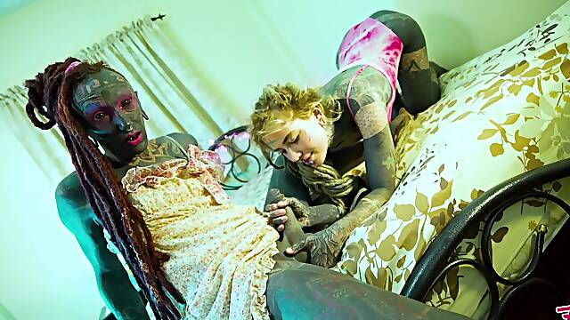 Hardcore tattoo couple femdom