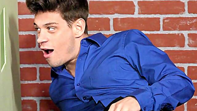 Tranny Ass Fucking Guy Thru Gloryhole: Raunchy Retail with Michael Delray