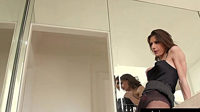 DEVILS FILM - Hawt Trans Jade Venus In Hose Gets Her Booty Banged And Throat Filled With Cum