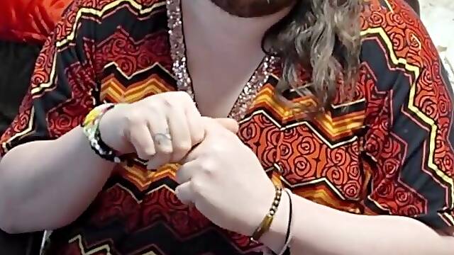 Prepping my toy for a quick prostate massage