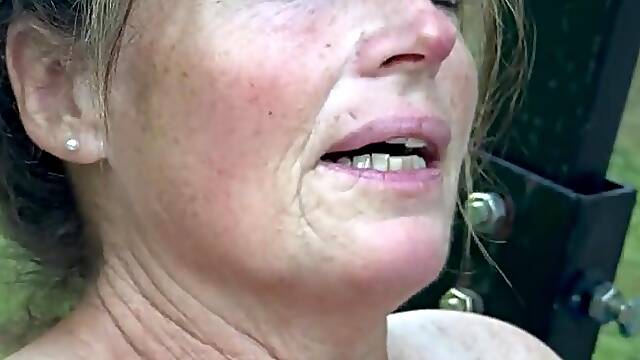 Aged Wife Indecent Feet gets bare and nasty on the tractor after working hard outside