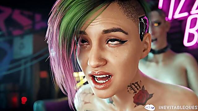 Vi has a fresh implant and tests it on Judy / Cyberpunk 2077/ greater amount content in my tg : IQ.Joy