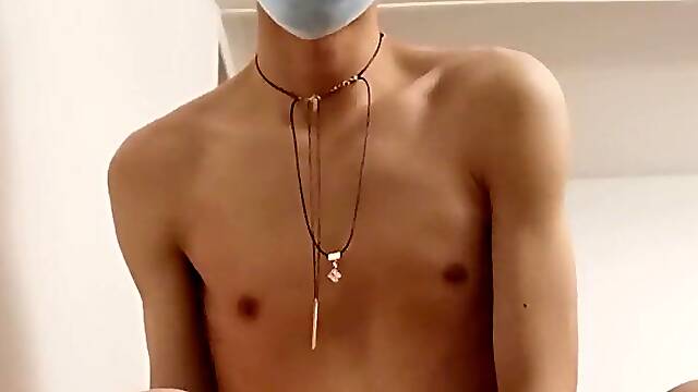 Oriental Twink hunk tease u with white socks