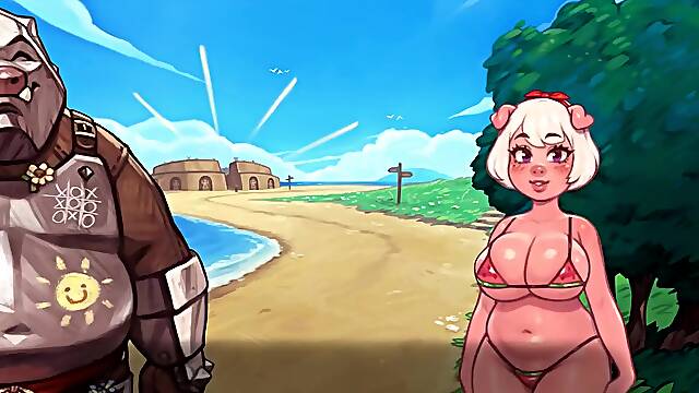 My Pig Princess [ Manga Game PornPlay ] Ep.29 sexually excited shemale hentai bare at the beach get a boner and begin masturbating in public !