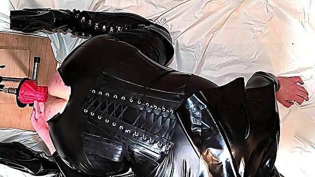 Rubber nun drilled by vile members on screwing machine