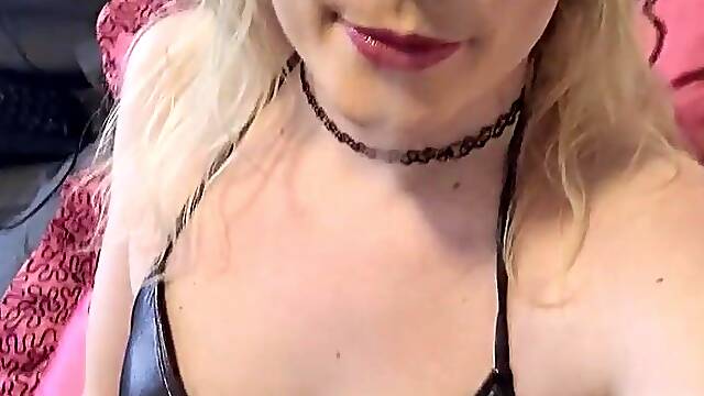 Cute trans gal in shiny silver bikini vapes and lightly teases u