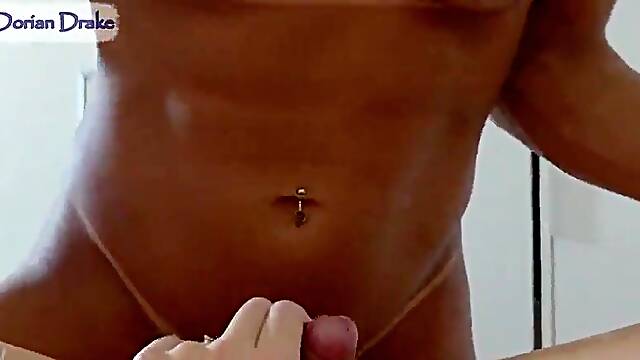 Cute whiteboy takes a friggin giant Ebony wang in her butt, bareback, see this super fit muscle ebony transsexual ravages this glamorous femboy butt