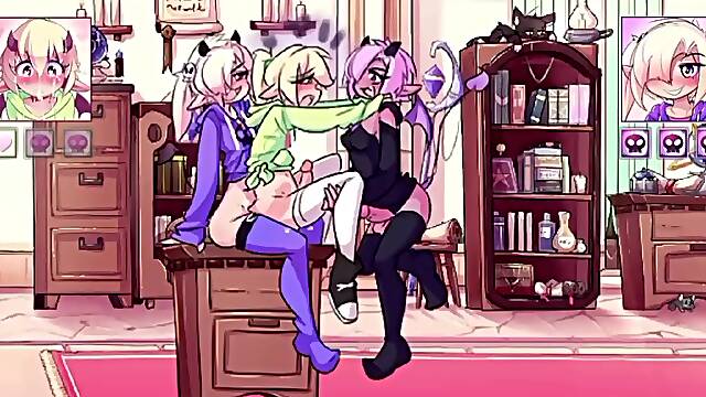 MAX THE ELF : ( ANIMACION ) - FUTANARI - VEA UN TRÍO CON CON CHICAS TIERNAS PERO CACHONDAS EN MI CUARTO